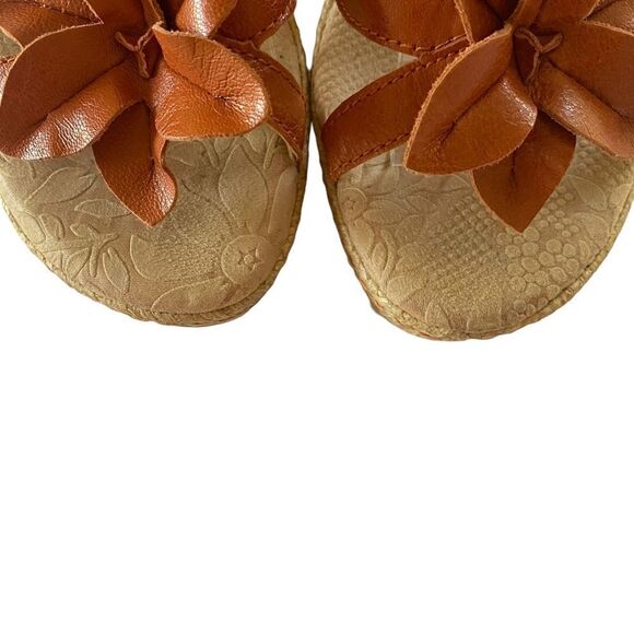 BOC Orange Flower Wedge Sandals Sz 8 - Picture 8 of 10